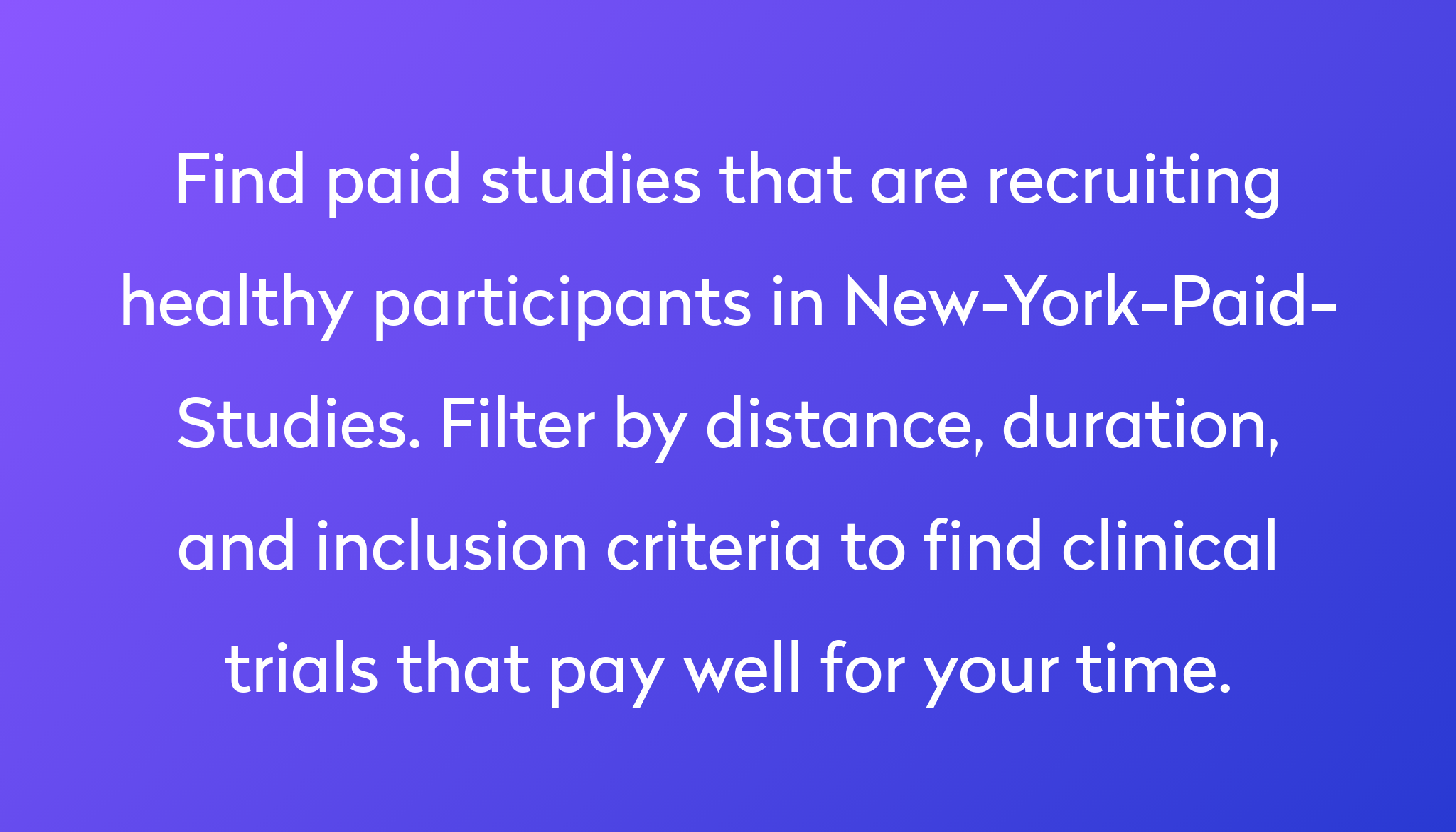 new york paid research studies